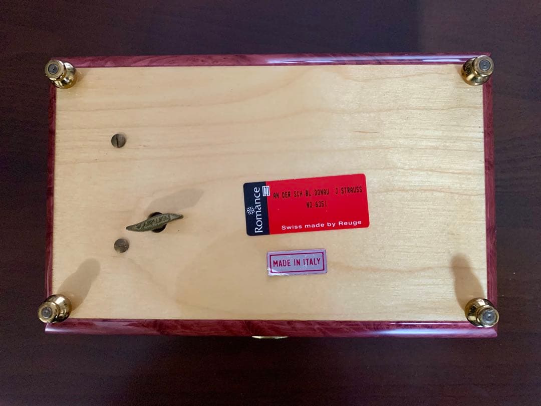ルージュ社製 花柄オルゴール 木製ボックス