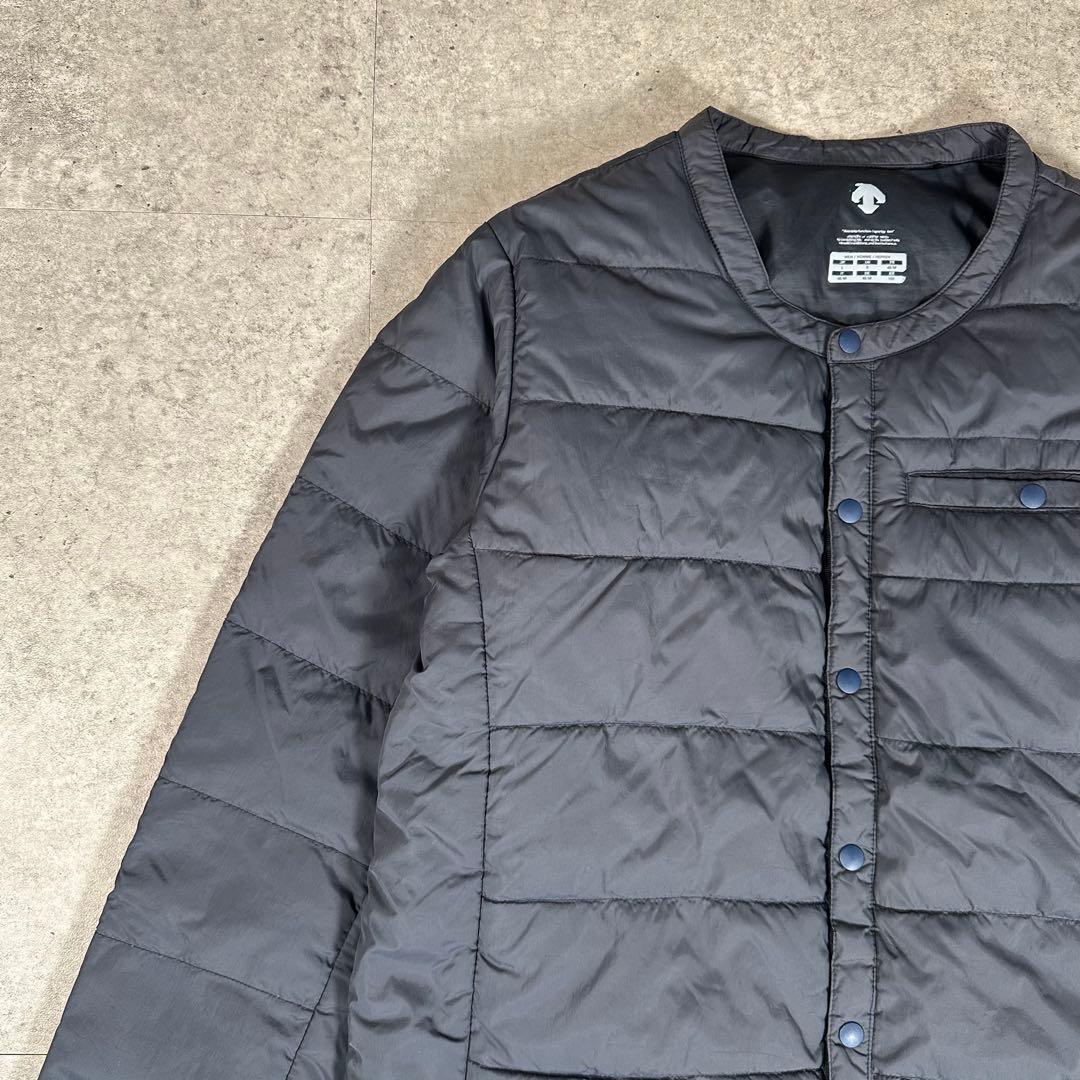 DESCENTE デサント ノーカラー インナーダウンジャケット ネイビー L