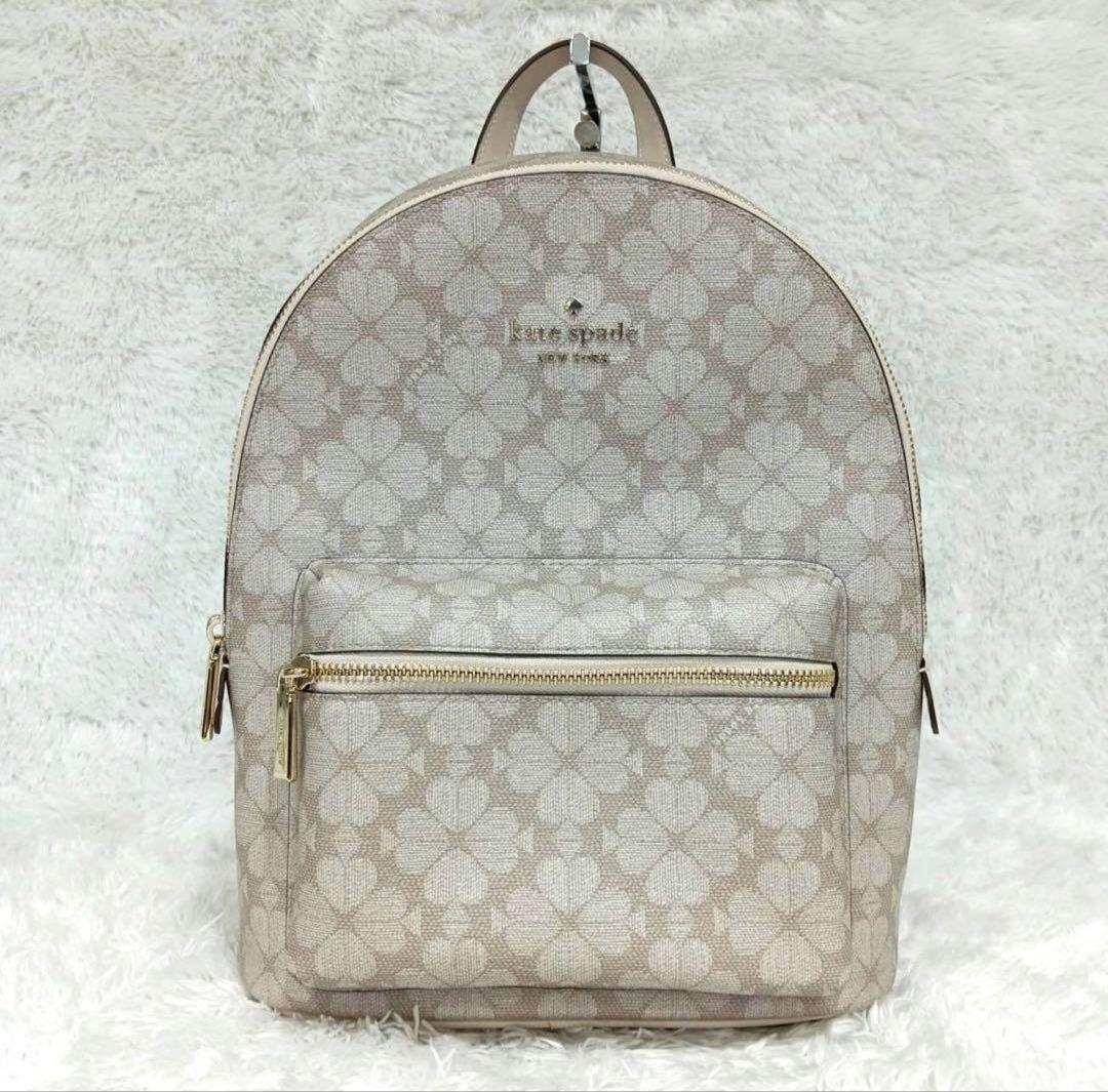 【極美品】kate spade フラワー リュック バックパック ホワイト スペード フラワー バックパック | リュック | ケイト・スペード