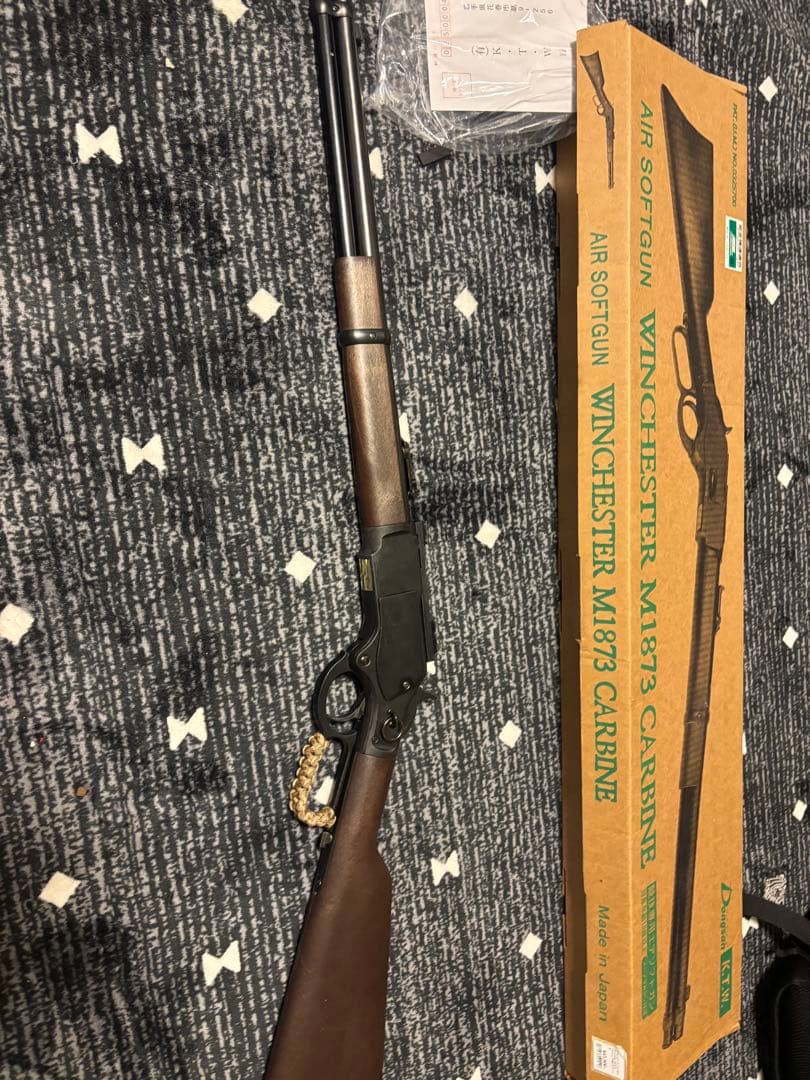 KTWウィンチェスター M1873 カービンフェイクウッド20mmレール付き KTWウィンチェスター M1873 カービンフェイクウッド20mmレール付き KTW