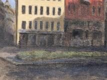 真作】絵画 油彩0号 ヨーロッパの街角 西洋風建物の風景 X165 - メルカリ