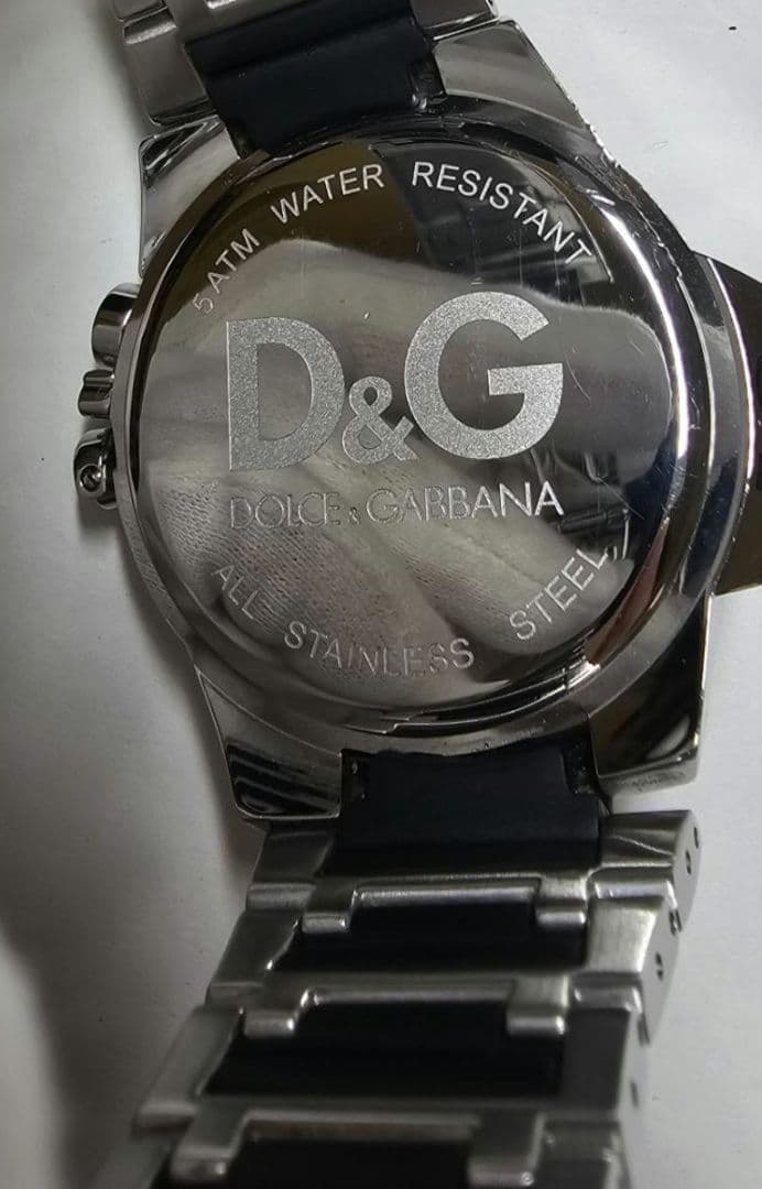 D&G ドルチェ&ガッバーナ ブラック アナログ腕時計 24時間表示 - メルカリ