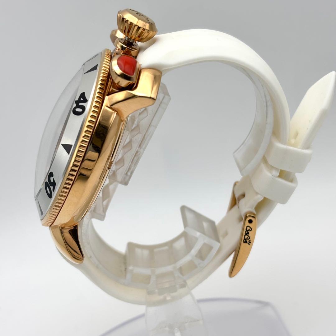 GAGA MILANO 時計 メンズ マヌアーレ48 クロノグラフ ラバーベルト