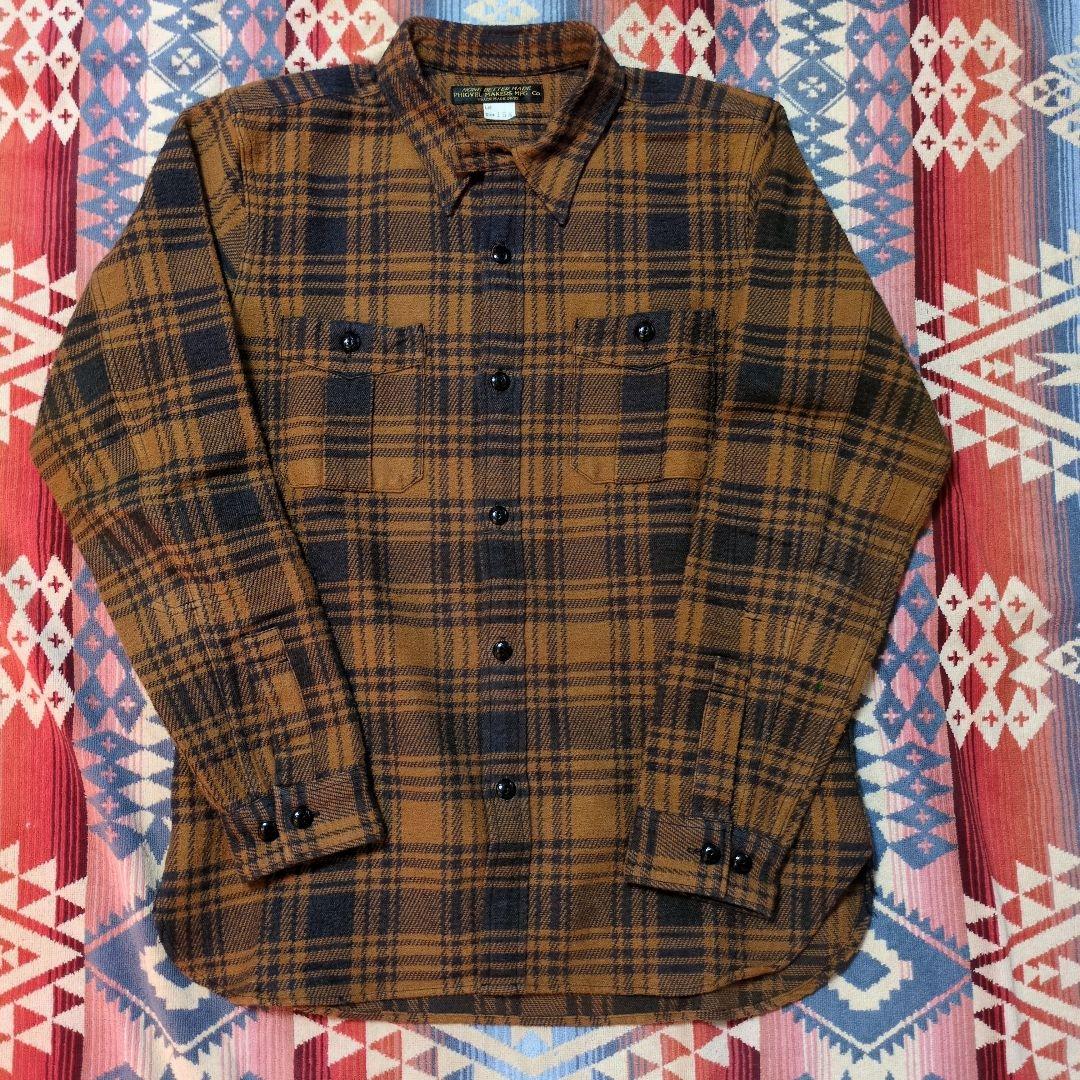 PHIGVEL MAKERS MFG. CO. マチ付きネルシャツ 15 1/2 PHIGVEL MAKERS & Co. / HALF ZIP SPORTING TOP /