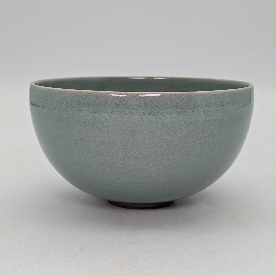 韓国人間文化財 柳海剛（柳根瀅） 高麗青磁茶碗 共箱 抹茶碗