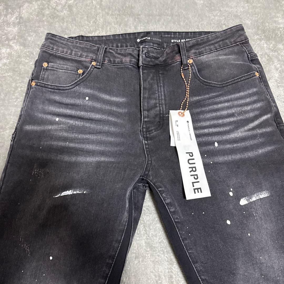 即日発送！4日間程で到着！　　　PURPLEブラック ダメージフレア siz34