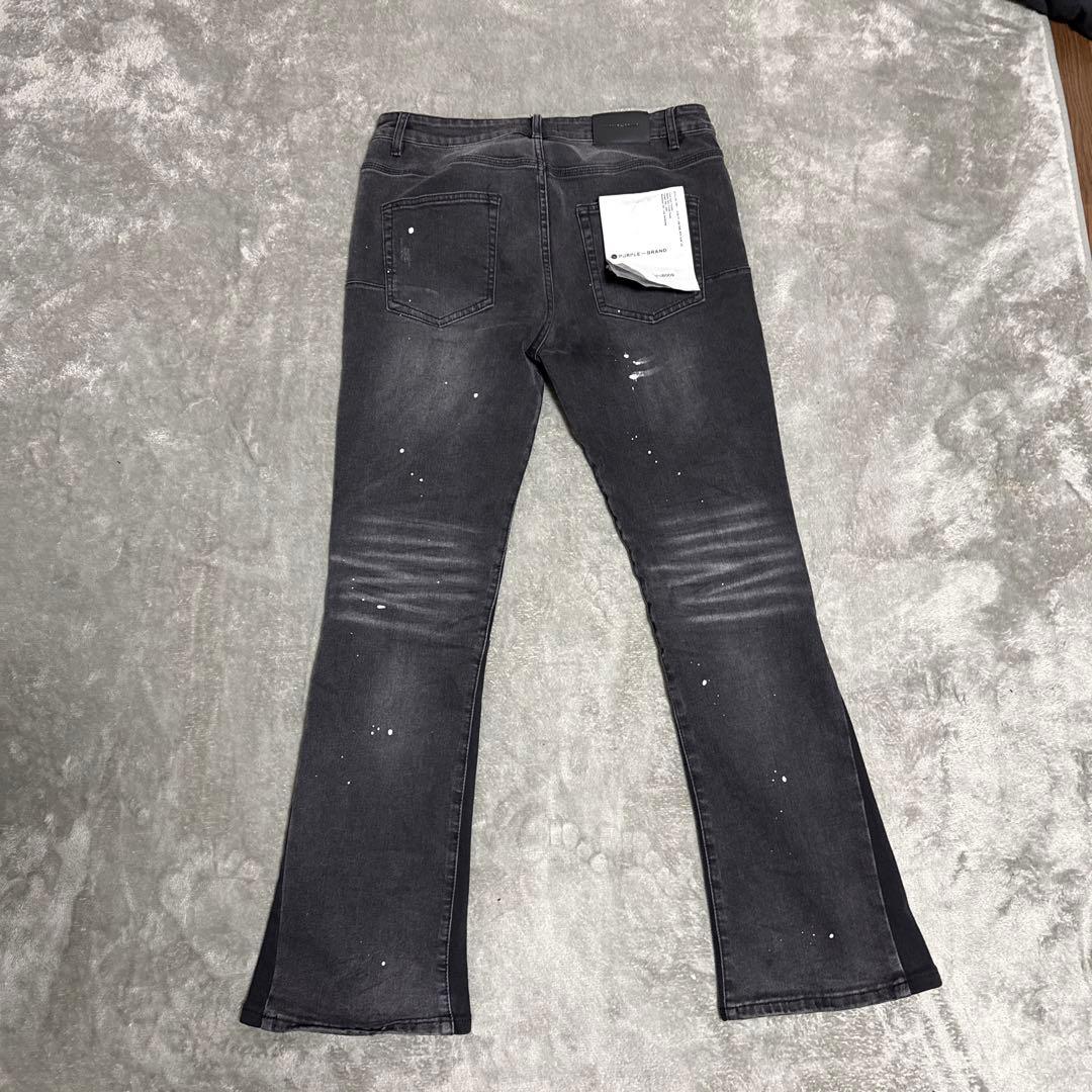 即日発送！4日間程で到着！　　　PURPLEブラック ダメージフレア siz34