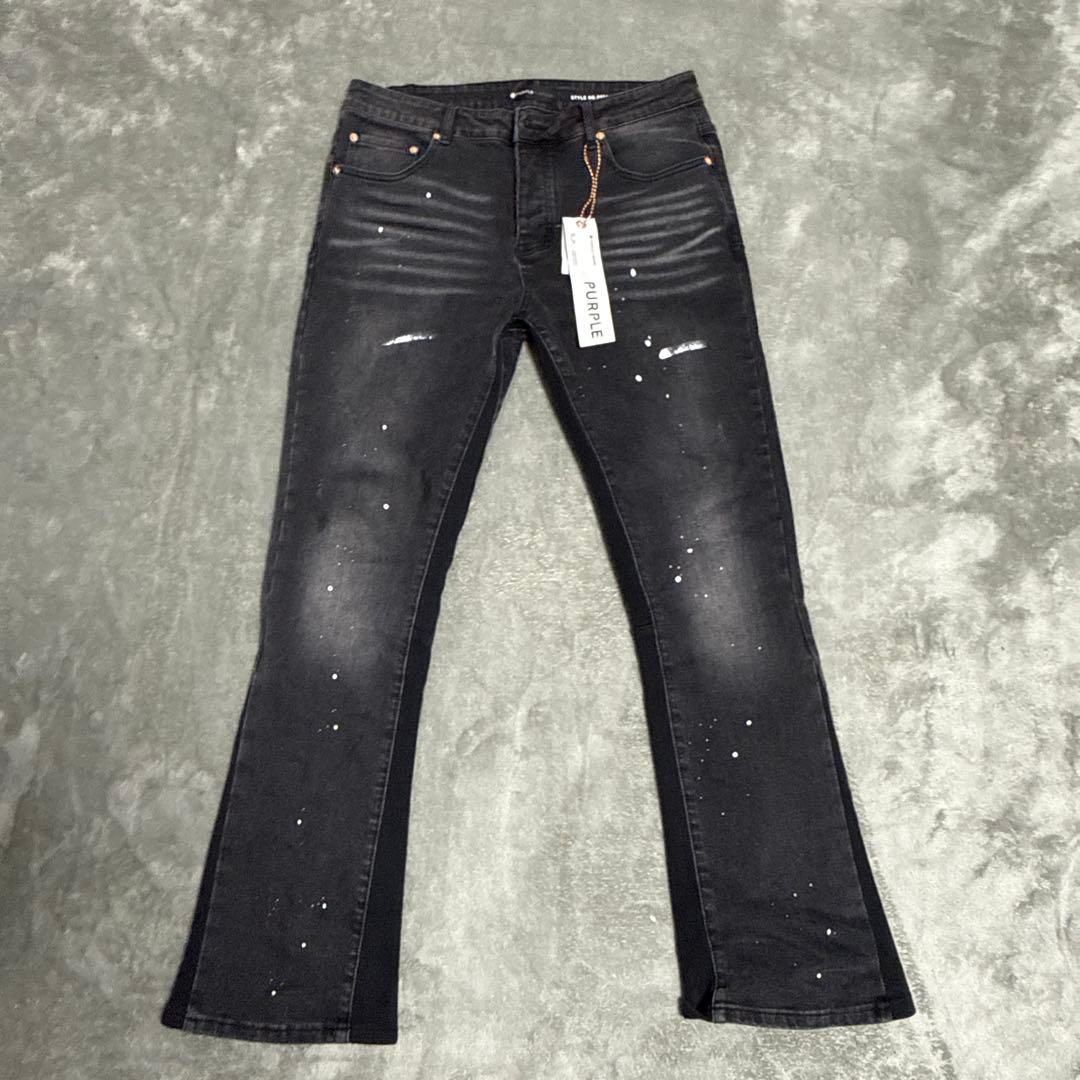 即日発送！4日間程で到着！　　　PURPLEブラック ダメージフレア siz34