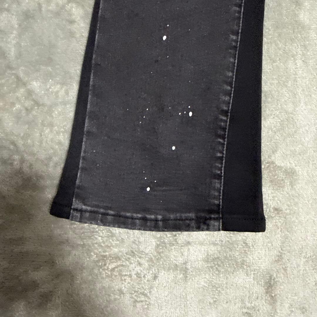 即日発送！4日間程で到着！　　　PURPLEブラック ダメージフレア siz34