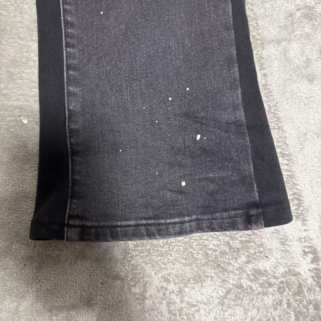 即日発送！4日間程で到着！　　　PURPLEブラック ダメージフレア siz34