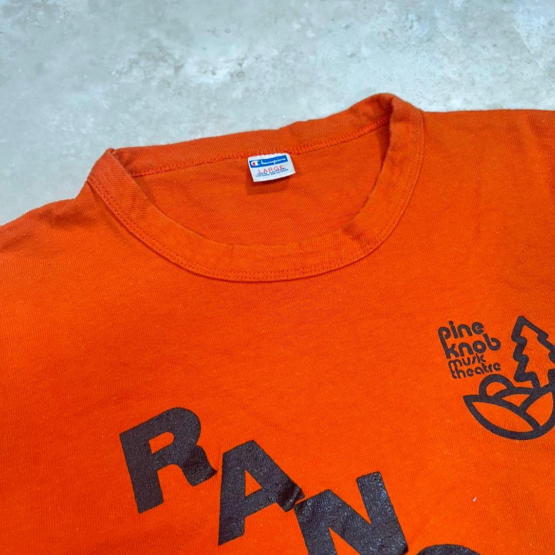 70s \"champion\" ミュージックシアター フットボールTシャツLサイズ
