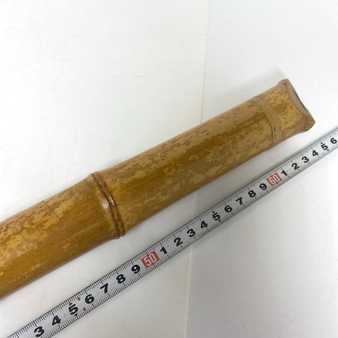 竹風在銘 銀三線尺八 約45cm 東N7-1025①