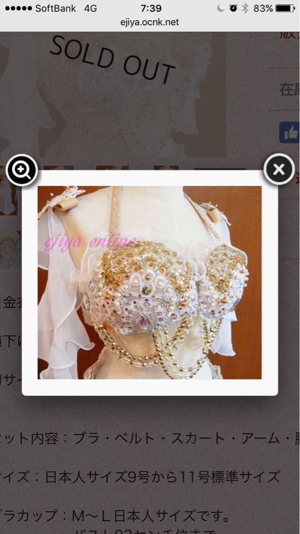 エジ屋 ホワイト ベリーダンス セットアップ