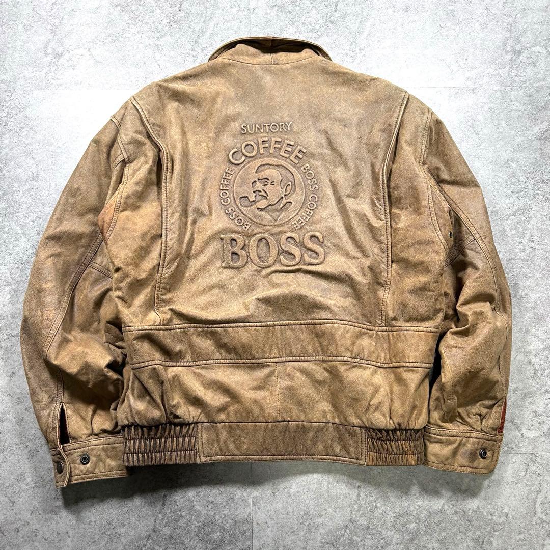 90s【BOSS】レザージャケット/初期/革ジャン/Vintage/非売品/a2 - メルカリ