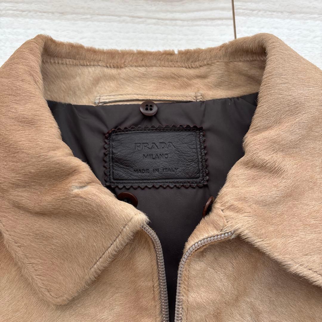 CASUAL様専用 プラダ PRADA ハラコJKT レザーJKT ファー付き - メルカリ