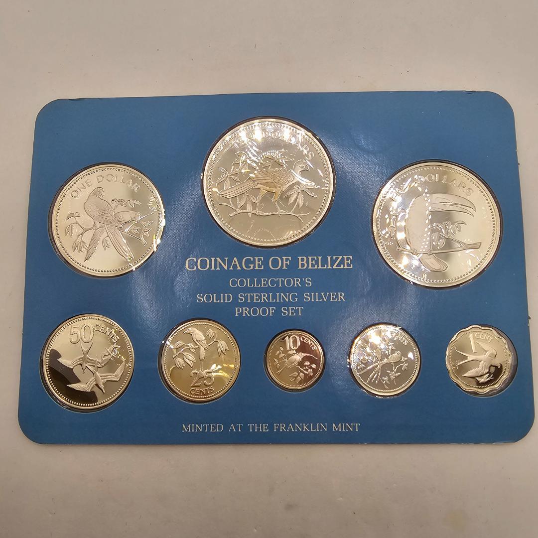 純銀】1975年 ベリーズ公式通貨 プルーフコイン 8種 フランクリン