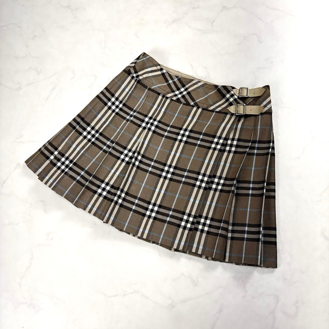 BURBERRY BLUELABEL ノバチェック プリーツ ミニスカート 36 - メルカリ