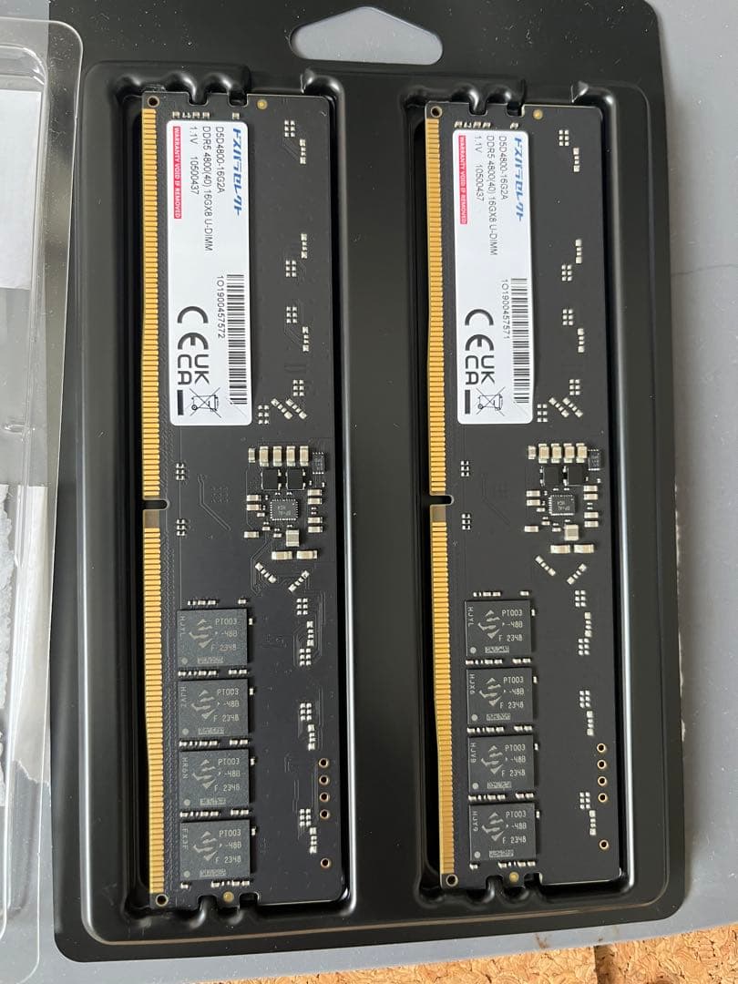 美品☆64GB DDR5-4800 32GB×2ドスパラセレクト