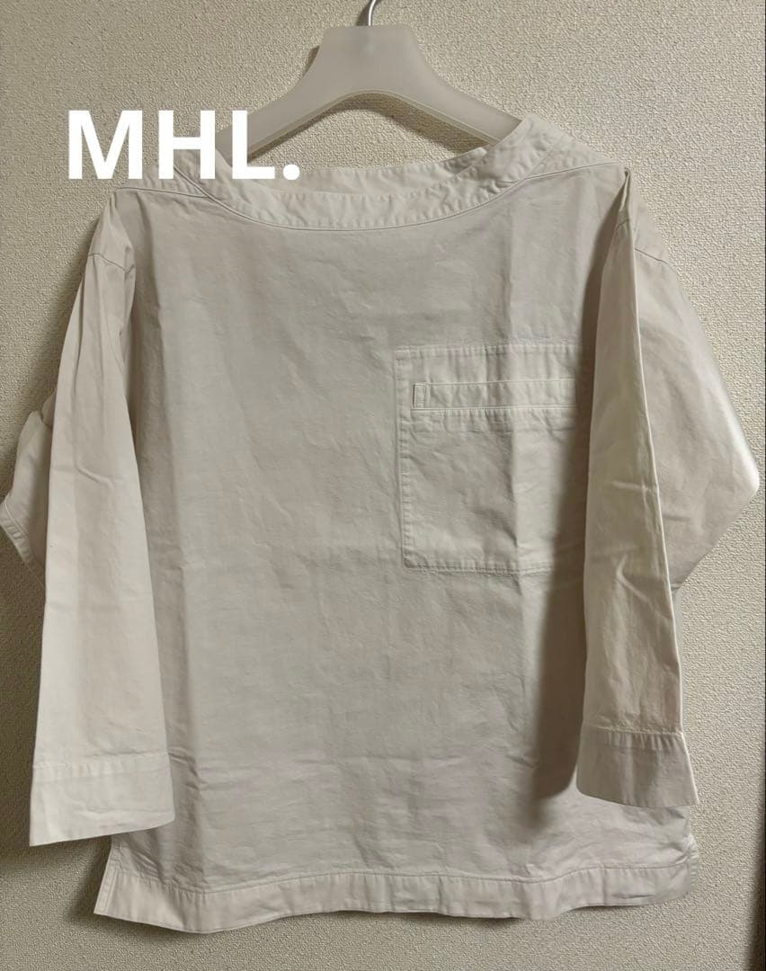 MHL. マーガレットハウエル ホワイト 長袖シャツ プルオーバー 7分丈