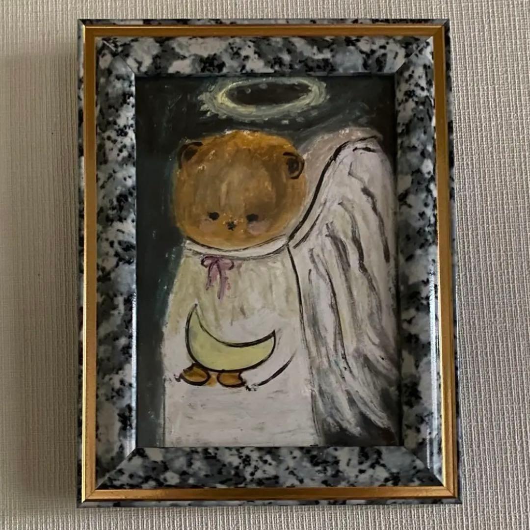 絵画。原画【A bear angel holds the moon】 絵画。原画【A bear angel holds the moon】 絵画。原画【A bear angel