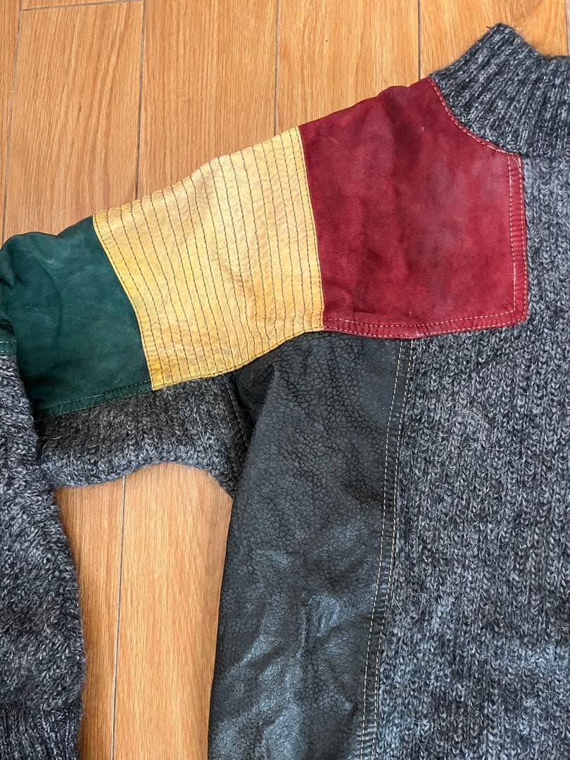 Gianfranco Ferre 80s 90s ニット レザー フェレ