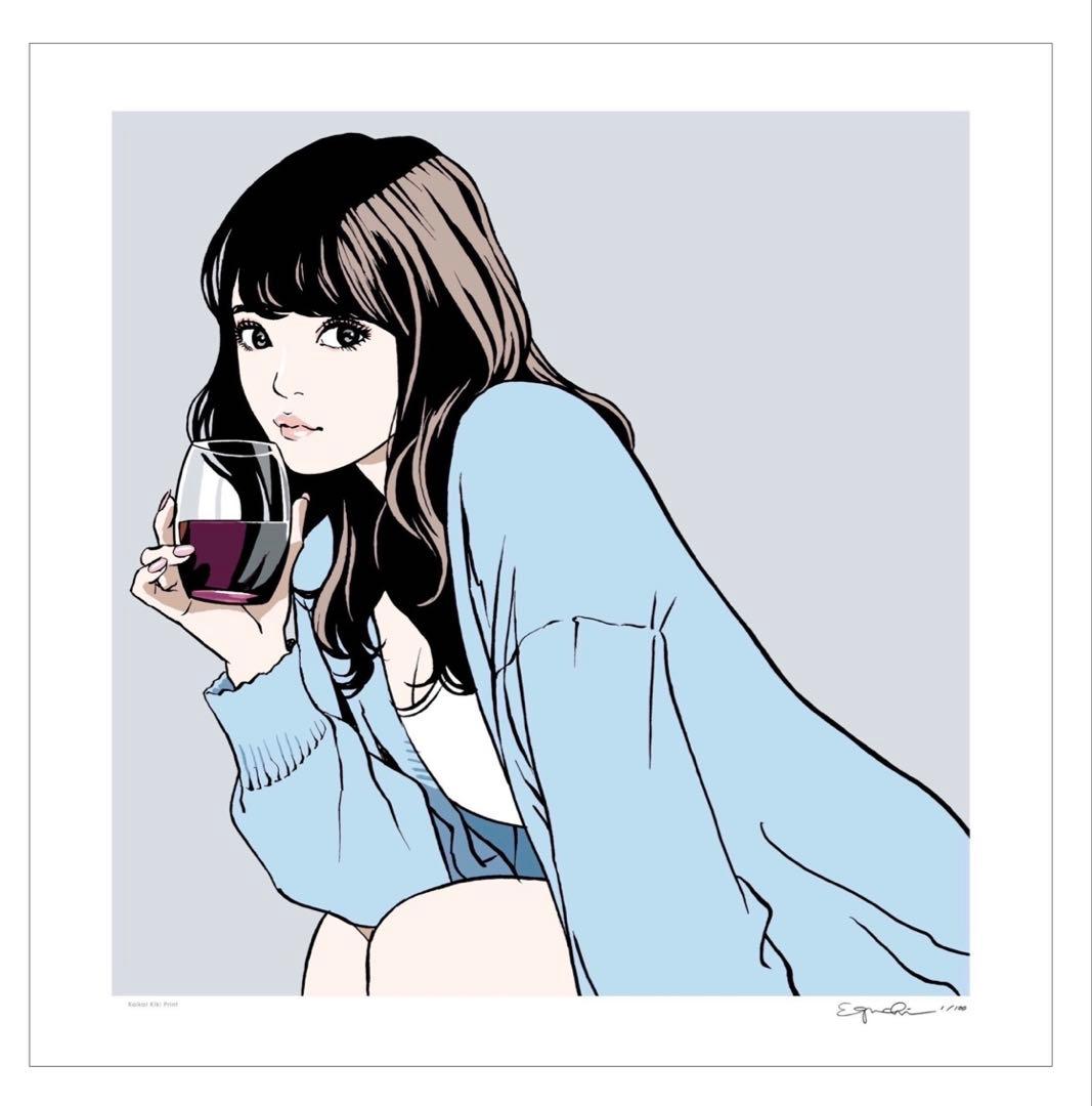 江口寿史　版画「rouge」　Tonari no Zingaro 2月27日(木)12時よりWEBショップにて、江口寿史エディションサイン入り