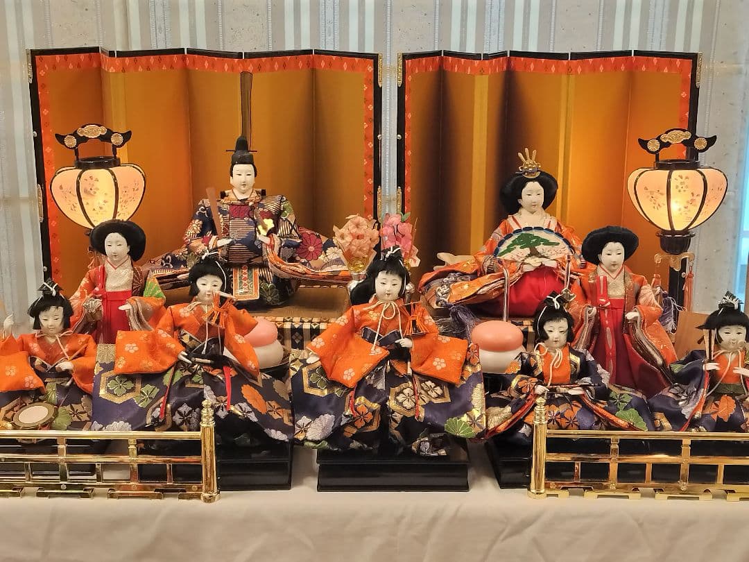 【配送無料】ひな人形　豊龍　桃花雛　七段飾用　昭和