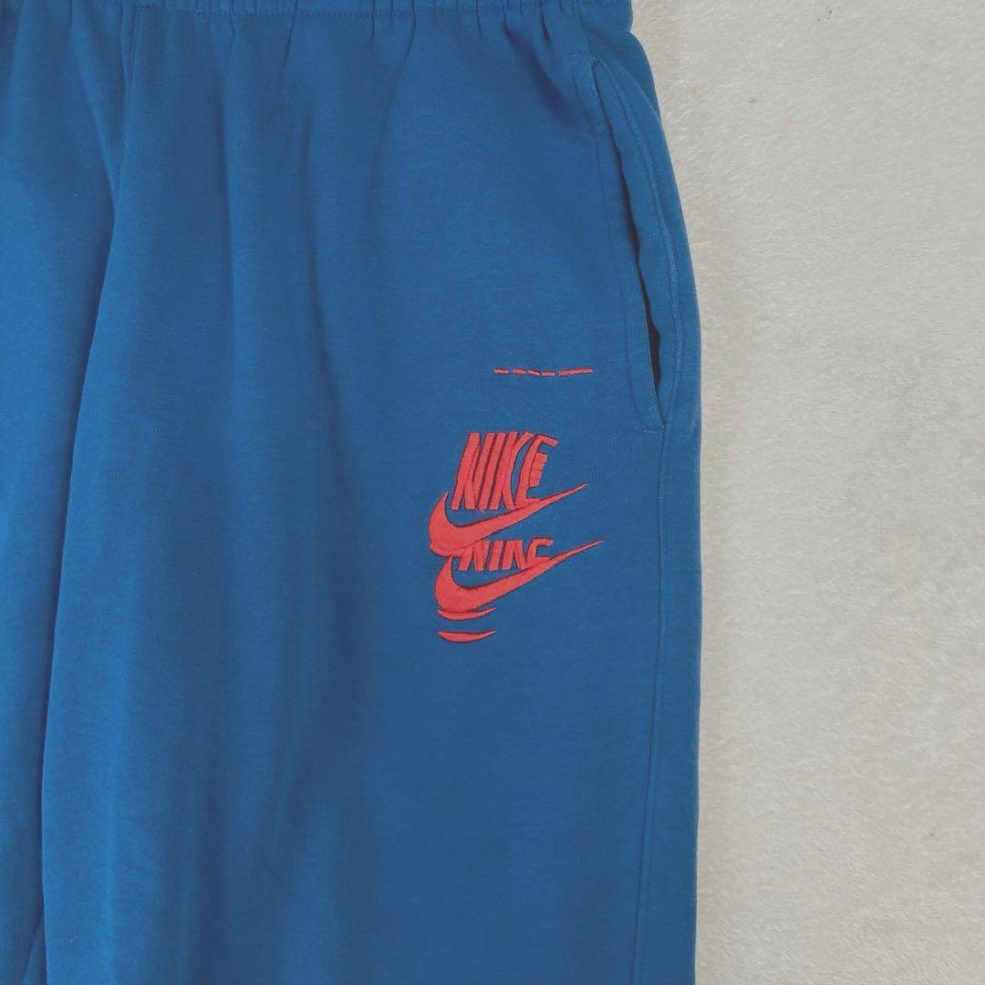 NIKE ナイキ スウェット セットアップ 上下 裏起毛 ブルー 青 刺繍 XL