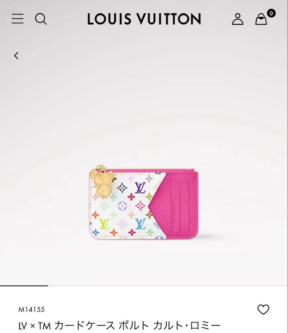 マ*！様 LV TM ポルトカルト・ロミー M14155 カワイイピンク ヴィト ヴィトン×村上隆 LV×TM ポルト カルト ロミー レザー コインケース
