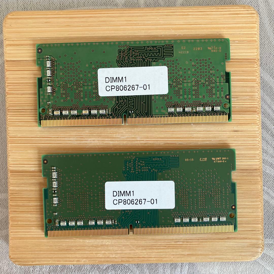 Samsung製DDR4 8GBメモリ2枚 計16GB、PC4-3200AA規格