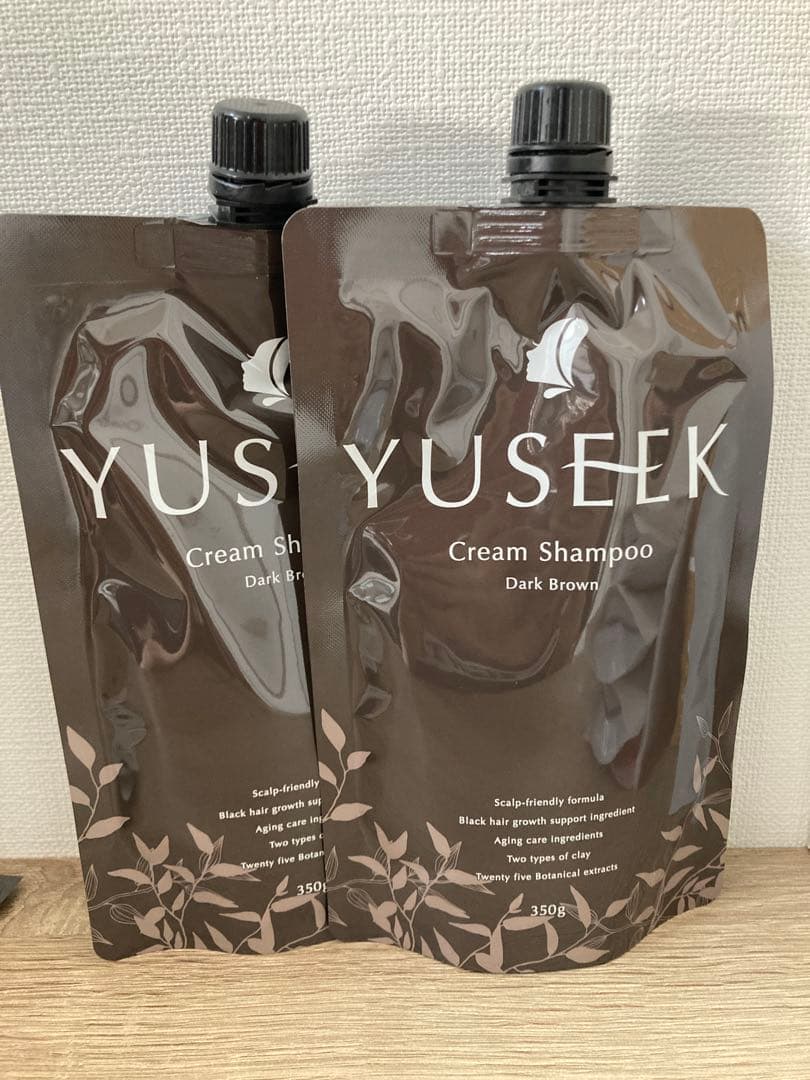 ユーシーク YUSEEKクリームシャンプー ダークブラウン 350g 3点セット