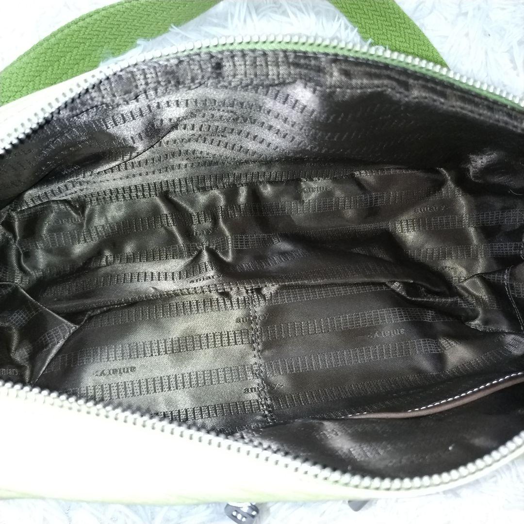 大人気 希少色 Aniary ライム レザー ボディバッグ ダブルファスナー