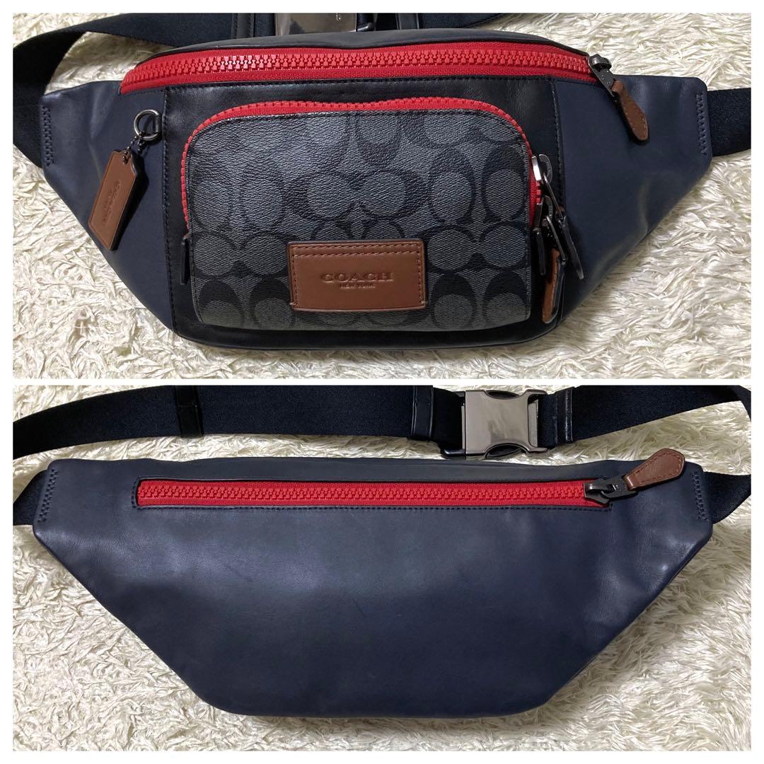 極美品】COACH コーチ ボディバッグ レザー PVC シグネチャー