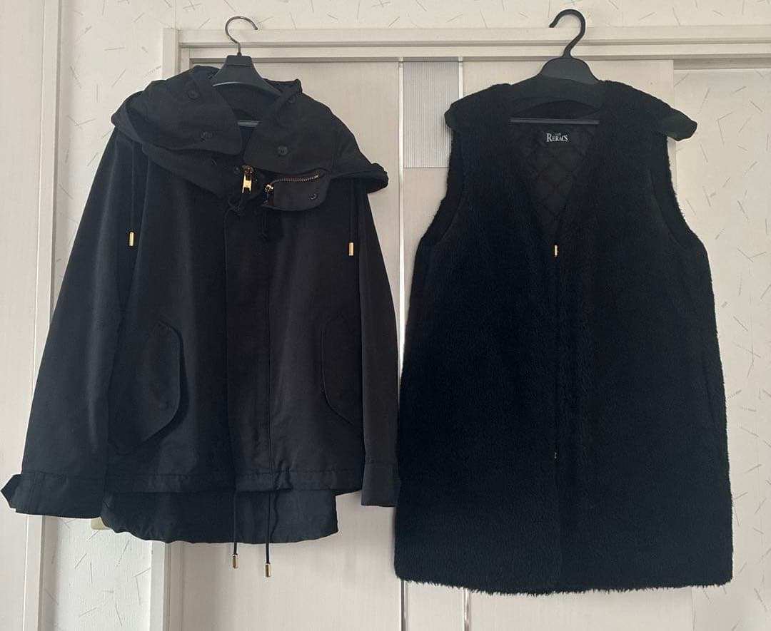 THE RERACS☆ライナー付きモッズコート☆ファーベスト☆ブラック☆3WAY
