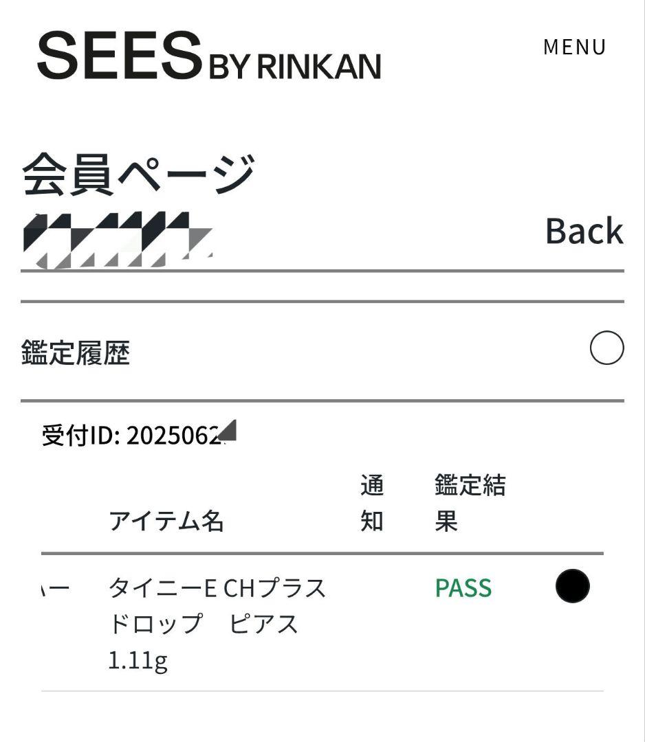 RINKAN鑑定済 最安値 クロムハーツ タイニーE CHプラスドロップピアス