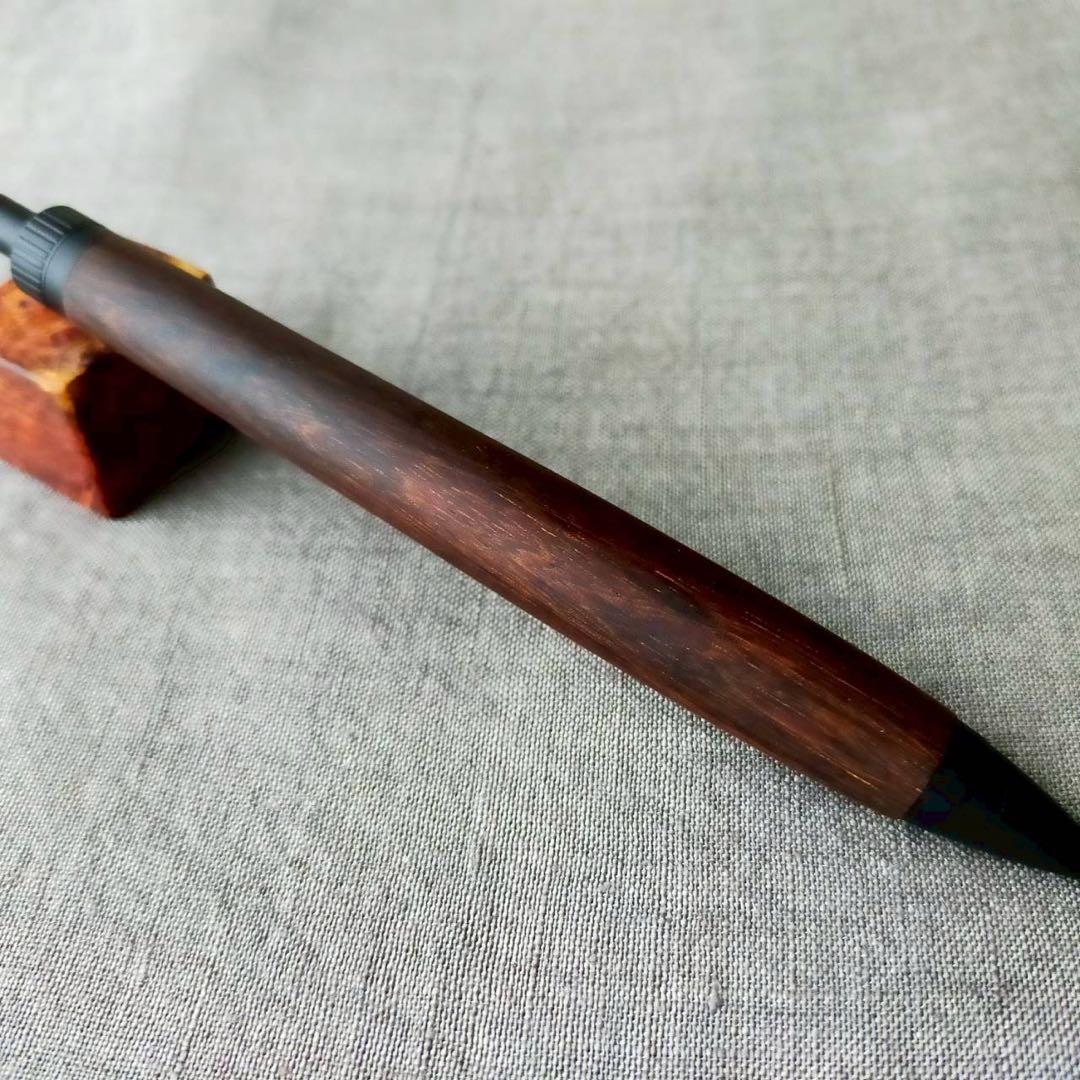 ガイアナローズウッド　ハンドメイド　シャープペン　0.5mm　天然木　ブラック