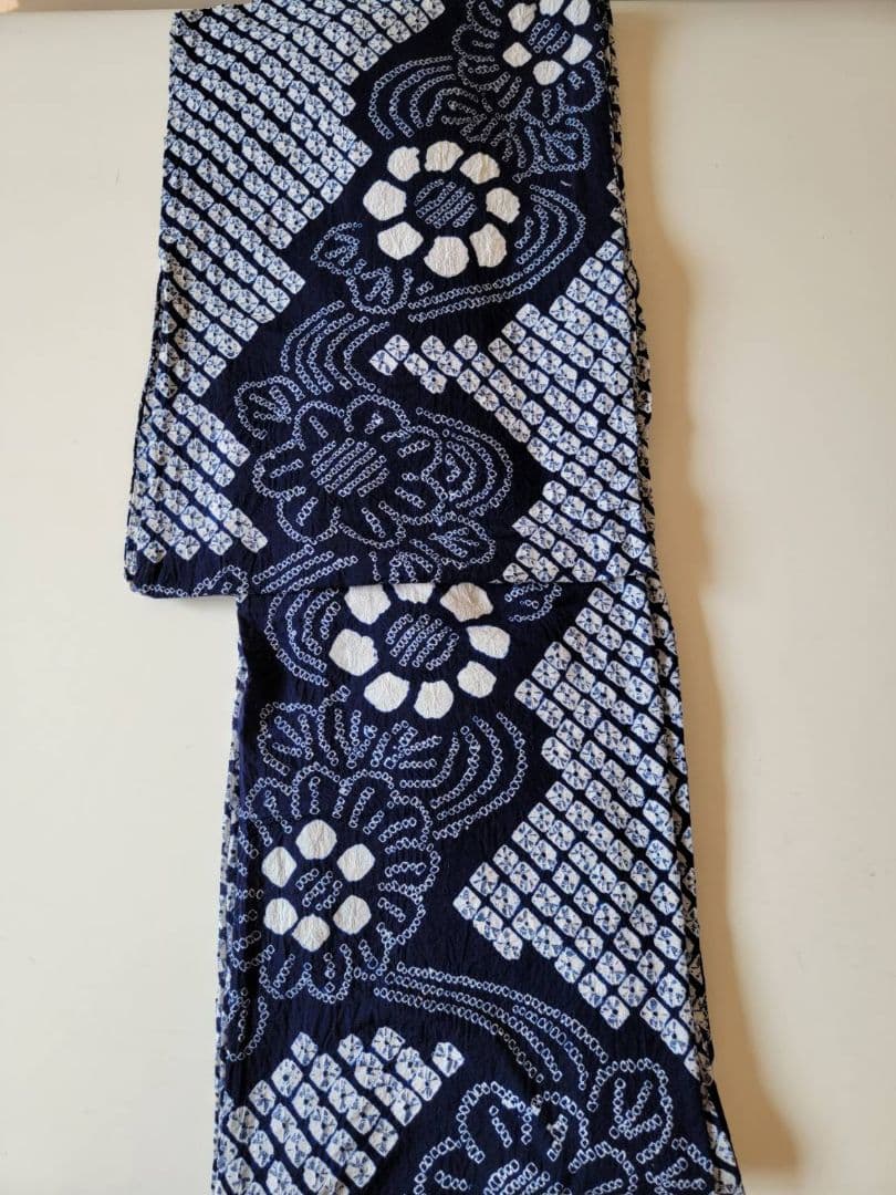 くるみ　浴衣　有松鳴海絞り　美品 有松鳴海絞り] 特選絞り染め浴衣着尺 日の出絞り 藍| 京都きもの市場