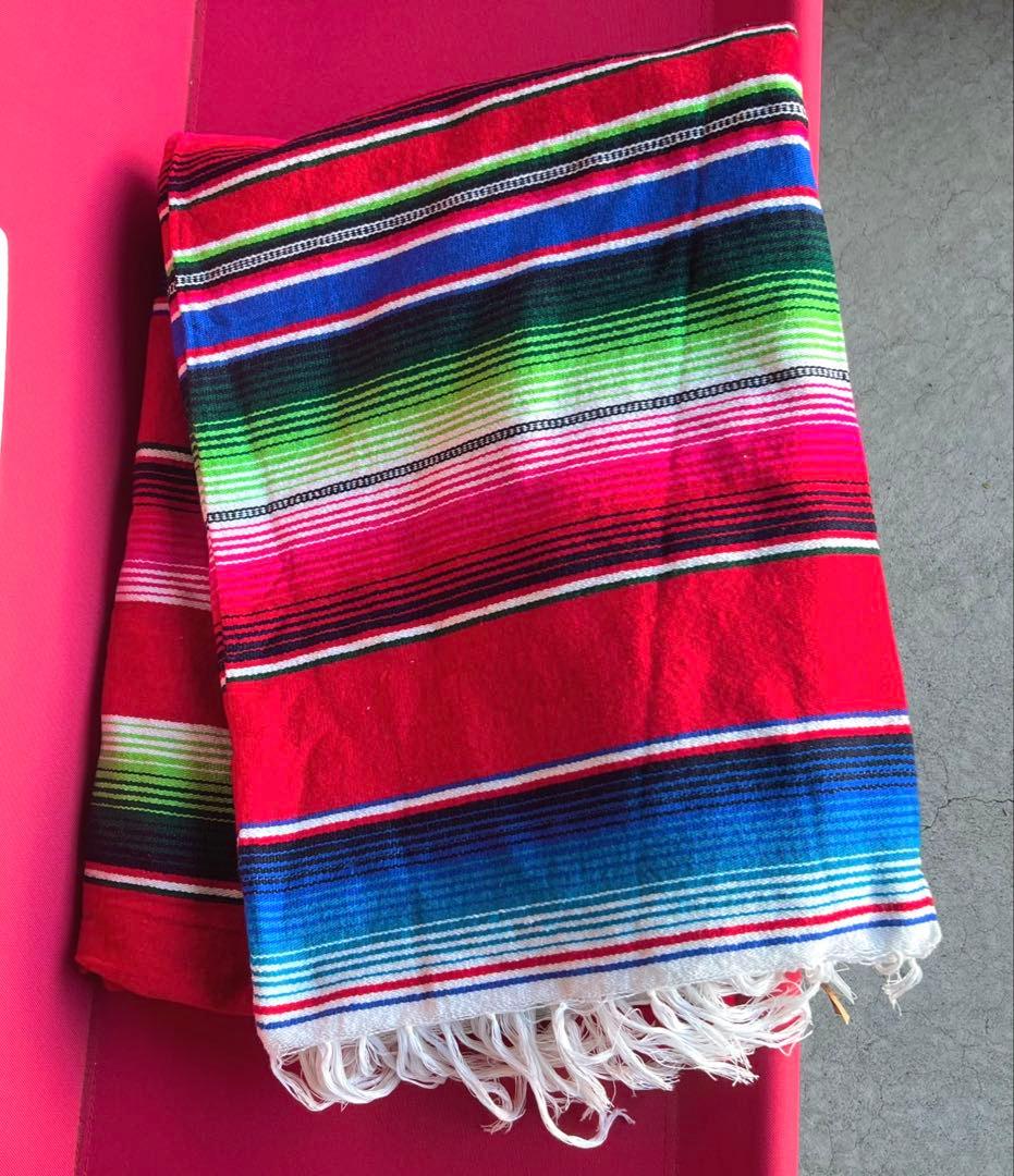 新品 MEXICICAN SARAPE RUG メキシカンラグ red