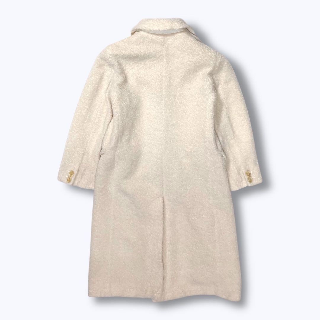 マックスマーラ 白タグ アルパカ混 チェスターコート 38 アイボリー