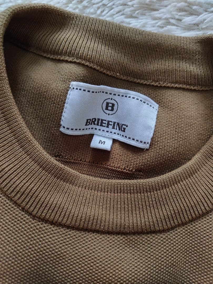 BRIEFING レディースゴルフウェア クルーネックニット キャメル Mサイズ
