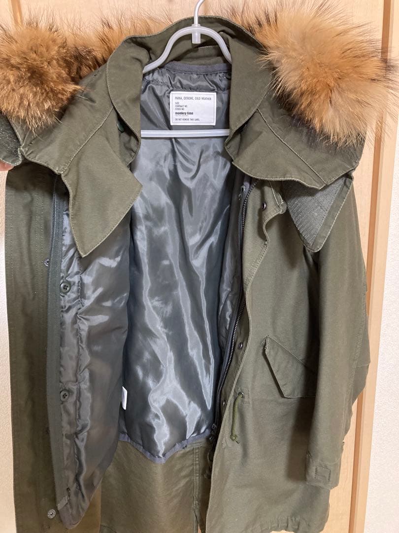 週末限定値下げ！【美品】モンキータイム 3way モッズコート カーキ S