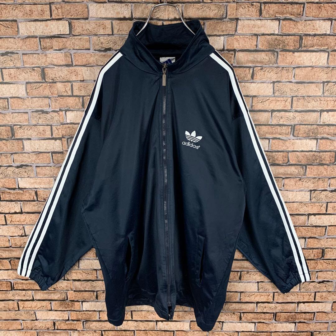 希少☆ L アディダス トラックジャケット 刺繍ロゴ ビッグロゴ 背中