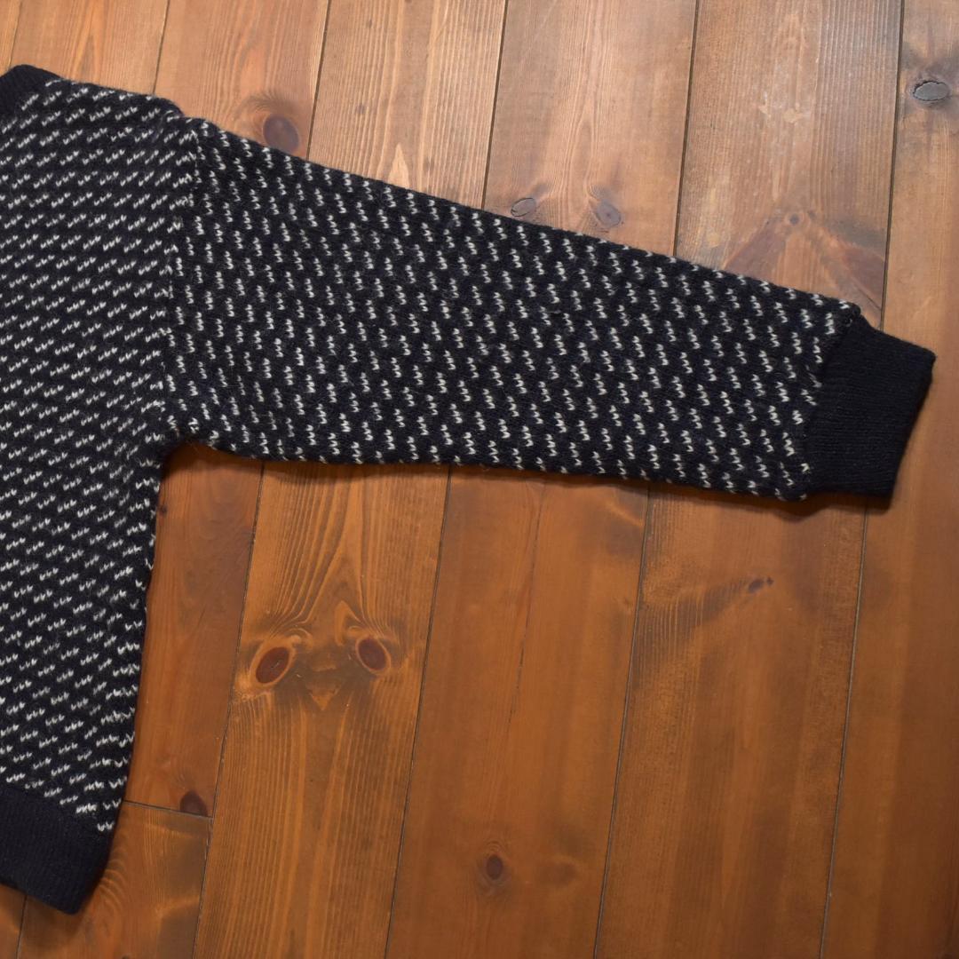 L.L.Bean バーズアイニットセーター クルーネック ネイビー ホワイト