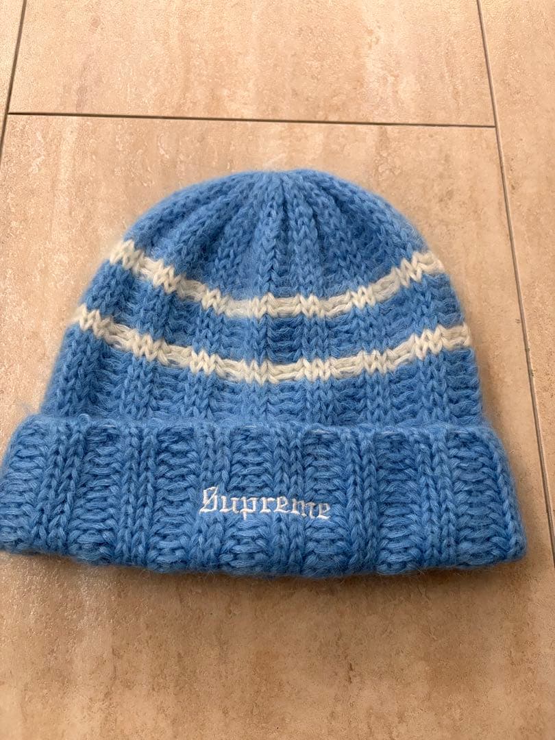 Supreme ストライプニット帽 - メルカリ