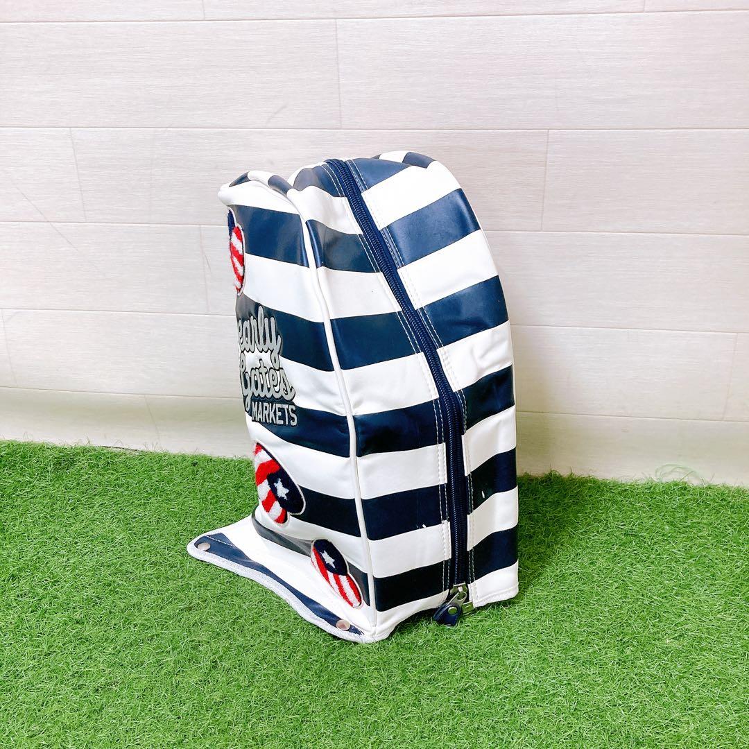 Mパーリーゲイツ マーケットボーダー柄 スタンドキャディバッグ原英莉