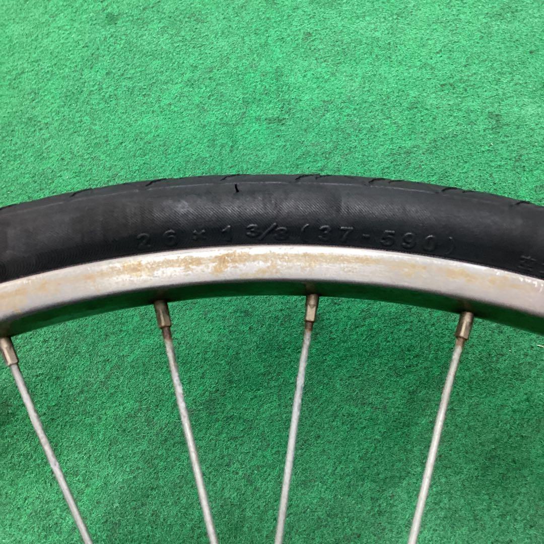 ステンレスリム　後輪　26x1-3/8 タイヤ付　内装3段　２６インチ　リア