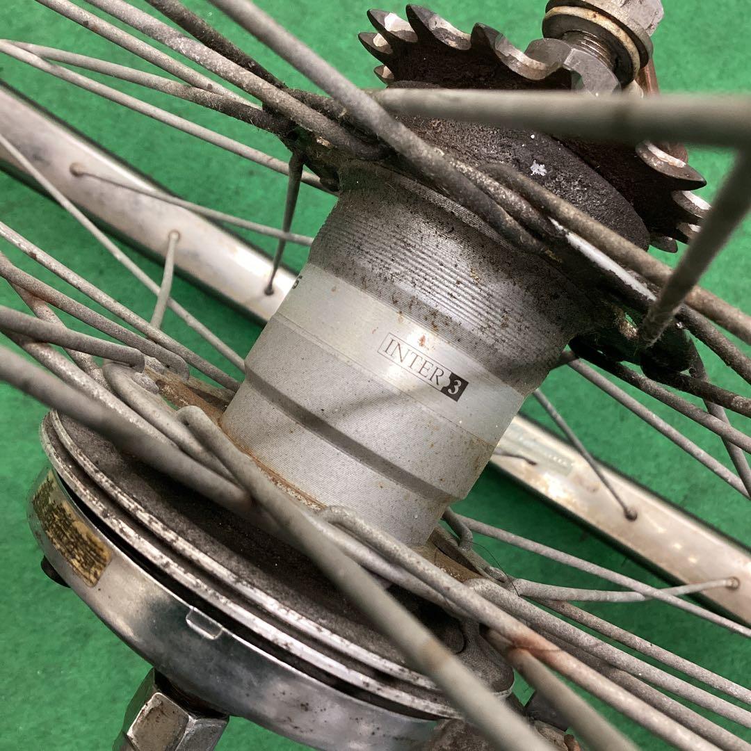 ステンレスリム　後輪　26x1-3/8 タイヤ付　内装3段　２６インチ　リア