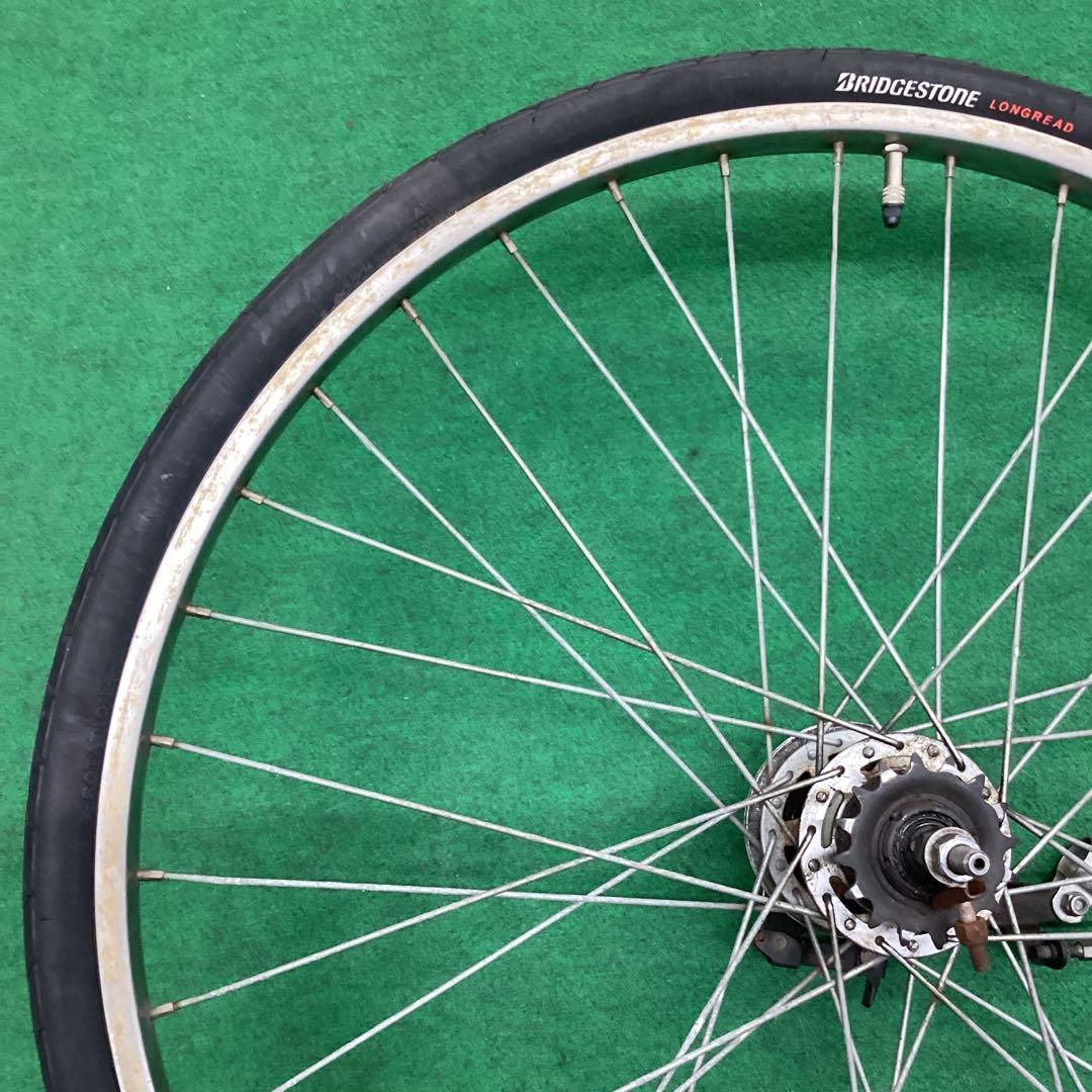 ステンレスリム　後輪　26x1-3/8 タイヤ付　内装3段　２６インチ　リア