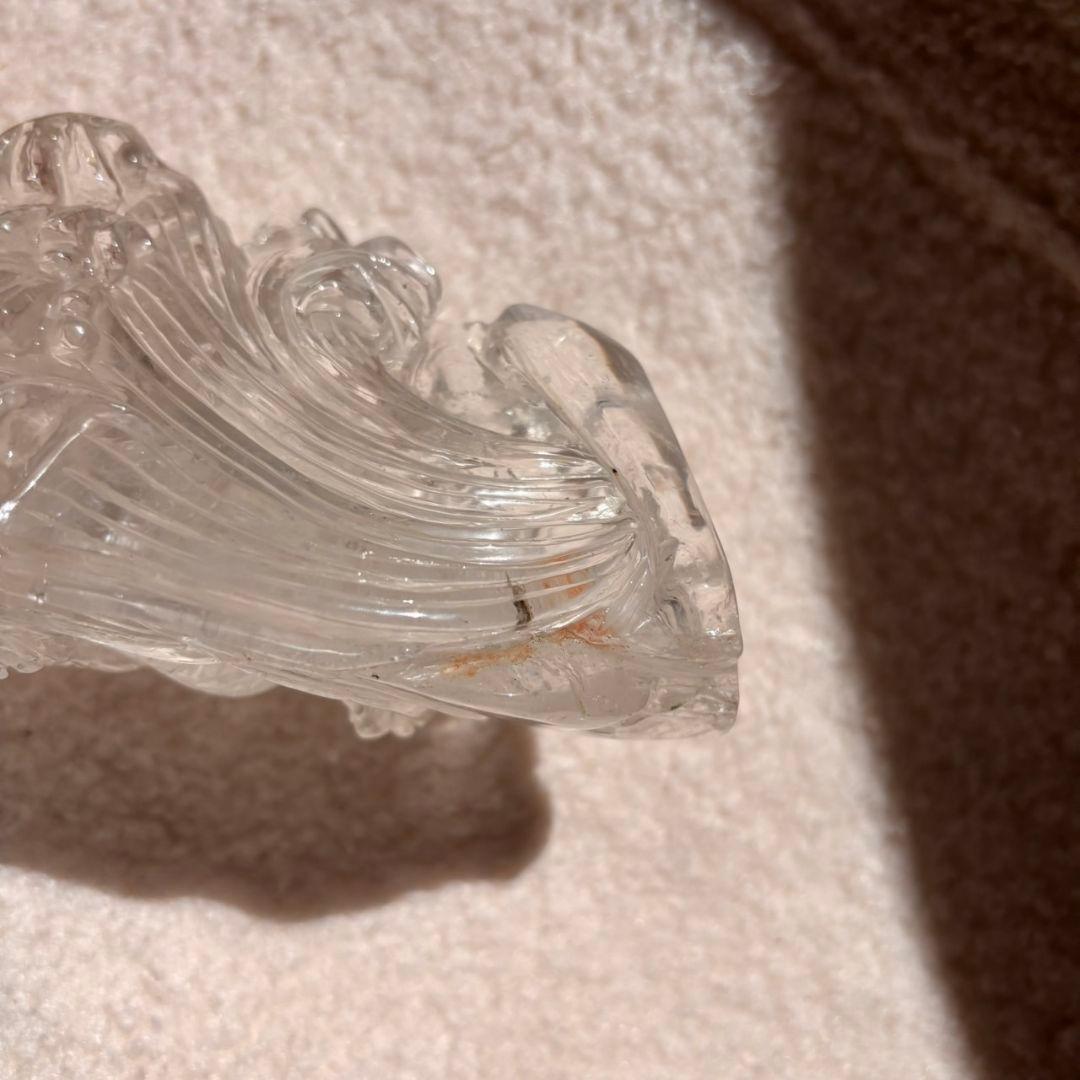 天然石 レインボー 登り龍 置物1254g