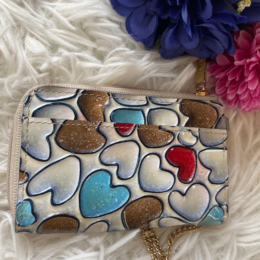 ATAOアタオキーケース】コインケース ハート柄 小物チェーン付 財布